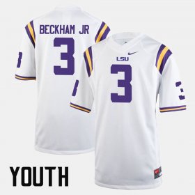 #3 Odell Beckham Jr Alumni Football Game Tigers Youth White Jersey 156311-662