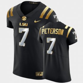 #7 Patrick Peterson Golden Edition LSU Tigers Elite Mens Black Jersey 763273-613