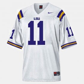 #11 Spencer Ware College Football LSU Men White Jersey 458940-625