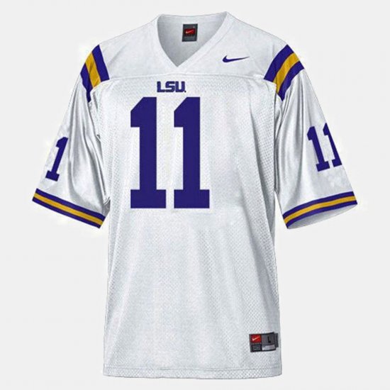#11 Spencer Ware College Football LSU Men White Jersey 458940-625