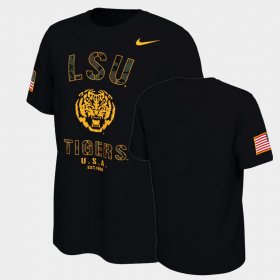 College Football LSU Veterans Day 2021 America Flag Mens Black T-Shirt 305505-369