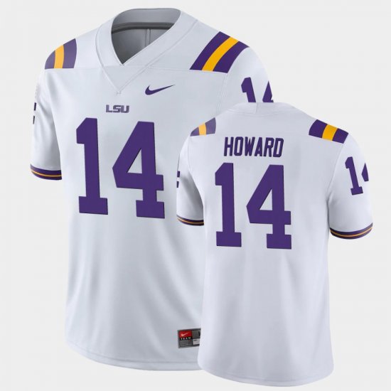 #14 Walker Howard Game LSU Tigers Men\'s White Jersey 601103-732