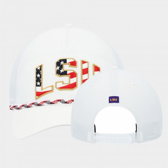 LSU Stars Stripes Flag Flutter Hitch Snapback Unisex White Hat 552358-272