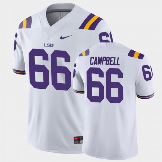 #66 Will Campbell Game LSU Men White Jersey 463870-297