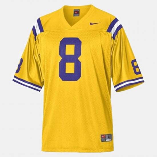 #8 Zach Mettenberger College Football LSU Men\'s Gold Jersey 822670-831