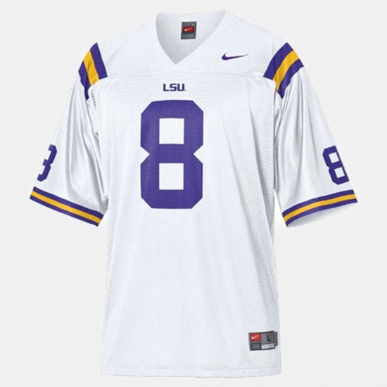 #8 Zach Mettenberger College Football LSU Men\'s White Jersey 735505-863