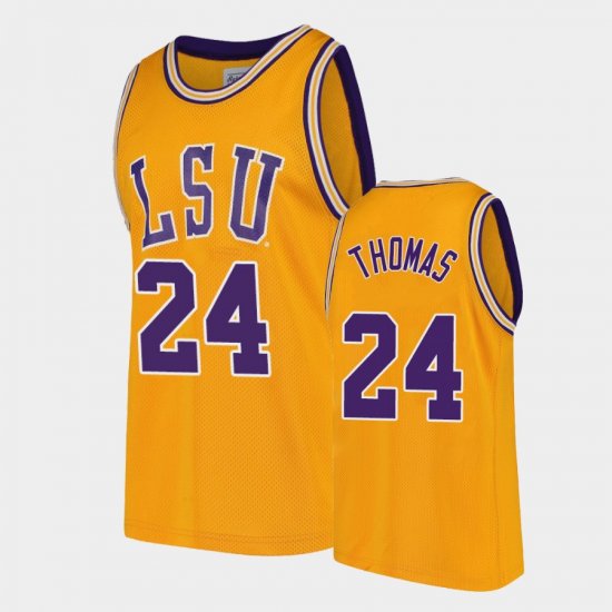 #24 Cameron Thomas College Basketball LSU 2021 NBA Draft Prospect Men Gold Jersey 478549-807