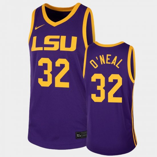 #32 Shareef O\'Neal College Basketball Louisiana State Tigers 2020-21 Replica Mens Purple Jersey 717807-566