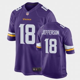 #18 Justin Jefferson 2020 NFL Draft LSU Tigers Game Men Purple Jersey 277150-481