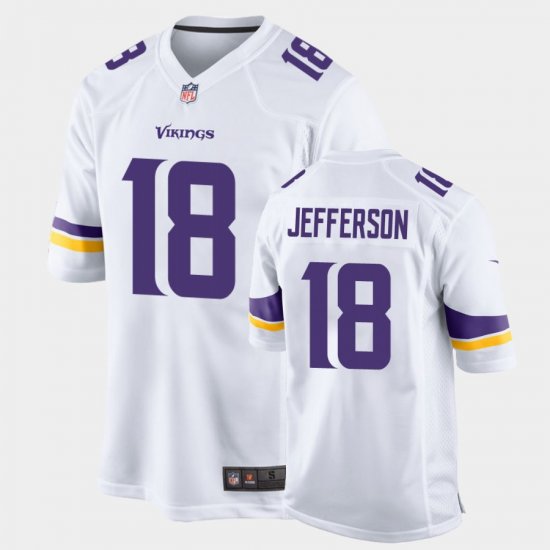 #18 Justin Jefferson 2020 NFL Draft LSU Game Mens White Jersey 712016-633
