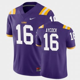 #16 AJ Aycock Game LSU College Football Men's Purple Jersey 387446-461