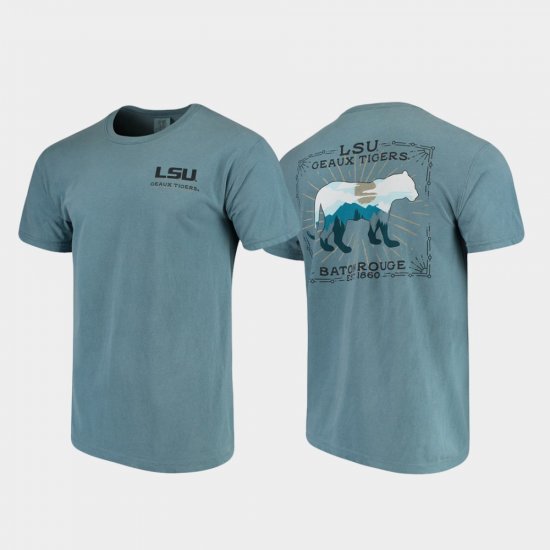 State Scenery LSU Comfort Colors Men Blue T-Shirt 312507-790
