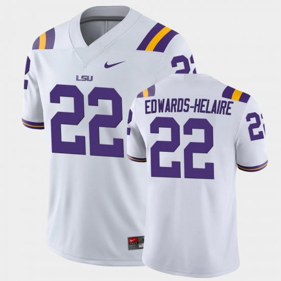 #22 Clyde Edwards-Helaire College Football LSU Game Men\'s White Jersey 656112-323