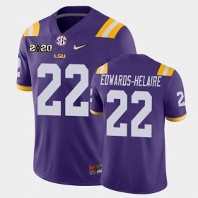 #22 Clyde Edwards-Helaire Game Tigers 2020 Football Men Purple Jersey 412869-176