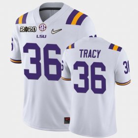 #36 Cole Tracy Game Louisiana State Tigers 2020 Football Men's White Jersey 458219-486