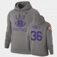 #36 Cole Tracy Retro Football Tigers Pullover Mens Heathered Gray Hoodie 684457-564