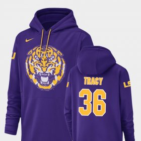 #36 Cole Tracy Champ Drive LSU Football Performance Mens Purple Hoodie 303790-992