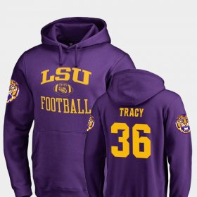 #36 Cole Tracy Neutral Zone Tigers College Football Men's Purple Hoodie 356463-769