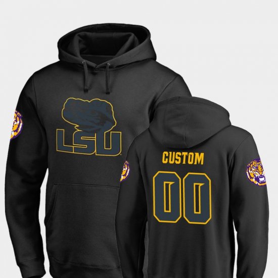 #00 Custom College Football Louisiana State Tigers Big & Tall Taylor Men\'s Black Hoodie 155562-998
