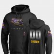 #00 Custom Midnight Mascot Louisiana State Tigers Football Mens Black Hoodie 961021-996