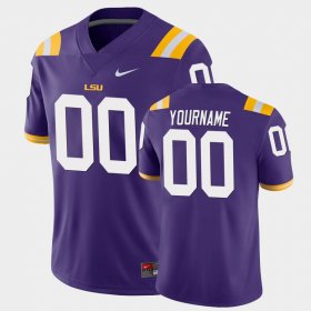 #00 Custom Game LSU College Football Men Purple Jersey 462533-524