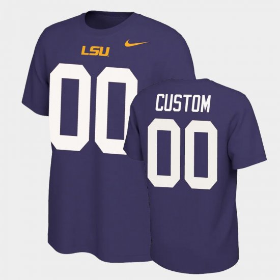 #00 Custom Name and Number LSU Tigers Name & Number Retro Men\'s Purple T-Shirt 822188-536
