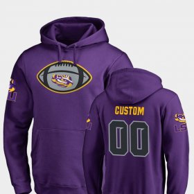 #00 Custom Game Ball LSU Football Men Purple Hoodie 880966-624
