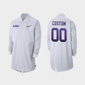 #00 Custom 2019 College Football Playoff Bound LSU Full-Zip Sideline Men's White Jacket 675215-650