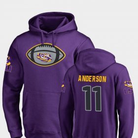 #11 Dee Anderson Game Ball Louisiana State Tigers Football Men's Purple Hoodie 512694-494