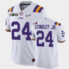 #24 Derek Stingley Jr. Game LSU Tigers 2020 Football Mens White Jersey 641844-245