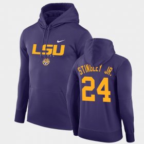 #24 Derek Stingley Jr. Facility Performance Louisiana State Tigers Pullover Men Purple Hoodie 805283-311