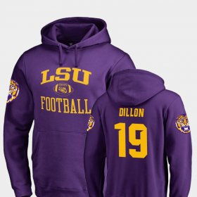 #19 Derrick Dillon Neutral Zone Louisiana State Tigers College Football Men Purple Hoodie 731378-890