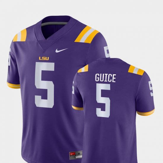 #5 Derrius Guice Game LSU College Football Mens Purple Jersey 398880-998