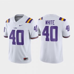 #40 Devin White Game Tigers Football Men White Jersey 336954-874