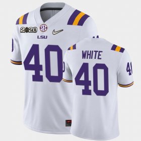 #40 Devin White Game LSU 2020 Football Mens White Jersey 334107-997