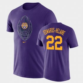 #22 Clyde Edwards-Helaire Football Icon Tigers Legend Men Purple T-Shirt 830619-760