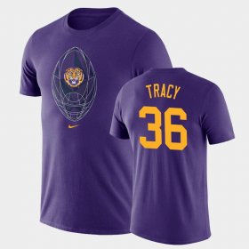 #36 Cole Tracy Football Icon Tigers Legend Mens Purple T-Shirt 634166-323