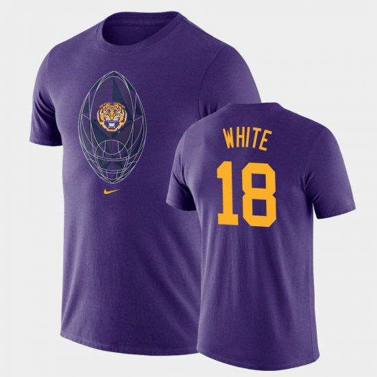 #18 Tre\'Davious White Football Icon LSU Tigers Legend Men\'s Purple T-Shirt 227723-994