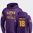 #18 Foster Moreau Neutral Zone LSU College Football Men Purple Hoodie 341226-453