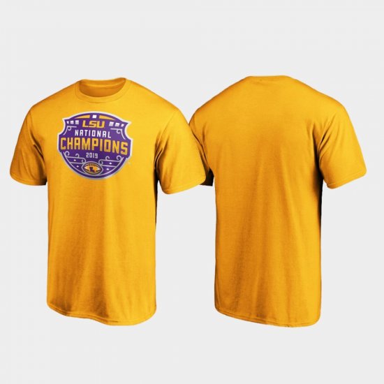 2019 National Champions Tigers Encroachment College Football Playoff Mens Gold T-Shirt 271881-234
