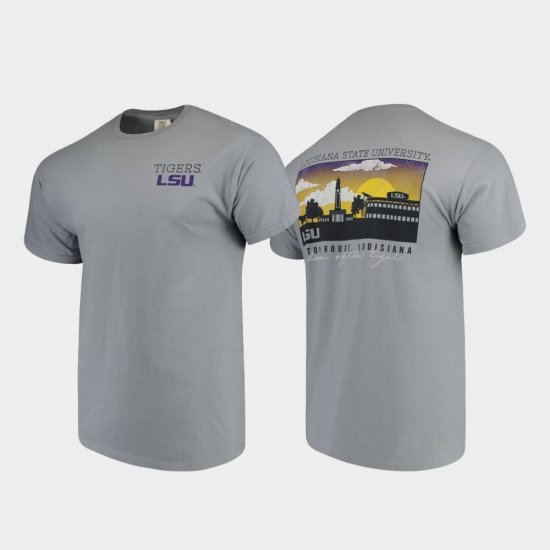 Campus Scenery Louisiana State Tigers Comfort Colors Men Gray T-Shirt 455866-702