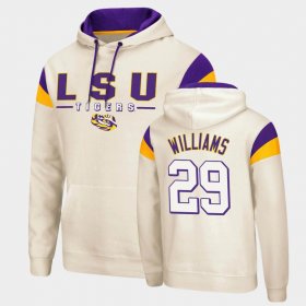 #29 Greedy Williams Fortress LSU Pullover Mens Cream Hoodie 993148-803