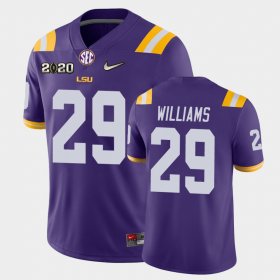 #29 Greedy Williams Game LSU Tigers 2020 Football Mens Purple Jersey 114566-301