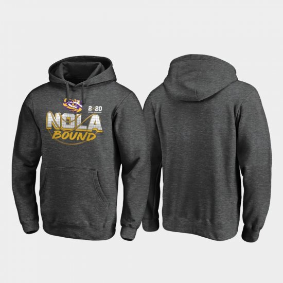 2020 National Championship Bound Louisiana State Tigers College Football Playoff Defensive Men\'s Heather Gray Hoodie 754840-495