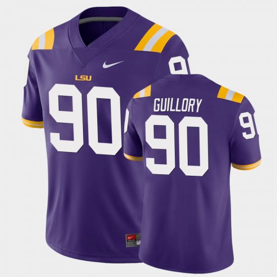 #90 Jacobian Guillory Game Louisiana State Tigers College Football Men\'s Purple Jersey 189208-669