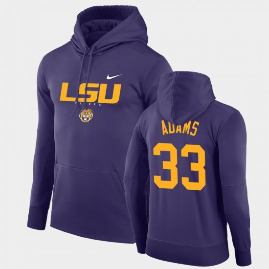 #33 Jamal Adams Facility Performance Louisiana State Tigers Pullover Mens Purple Hoodie 538632-658