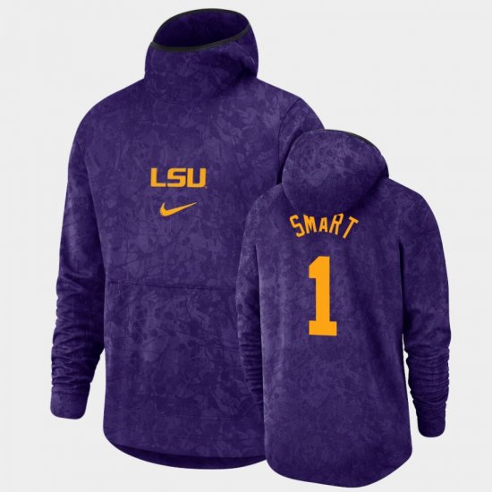 #1 Javonte Smart Basketball Spotlight Louisiana State Tigers Pullover Team Logo Men\'s Purple Hoodie 157614-915