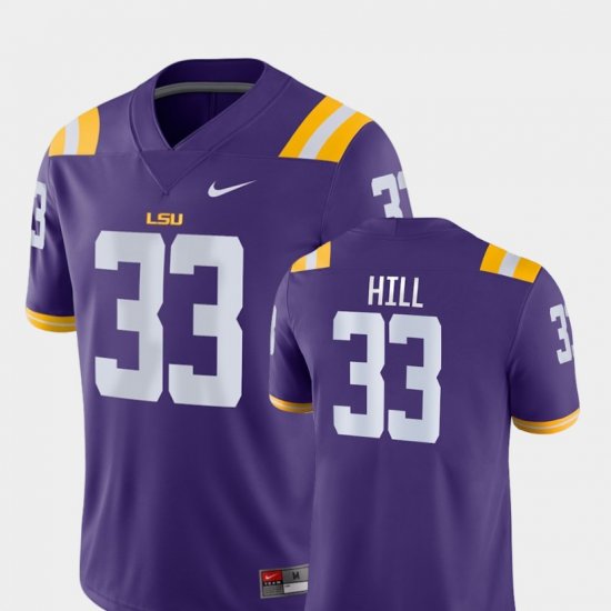 #33 Jeremy Hill Game LSU College Football Men\'s Purple Jersey 989236-823