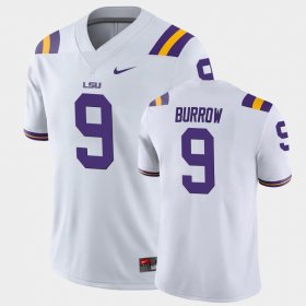 #9 Joe Burrow College Football Louisiana State Tigers Game Mens White Jersey 761285-365