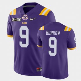 #9 Joe Burrow Game Tigers 2020 National Champions Men Purple Jersey 284662-664